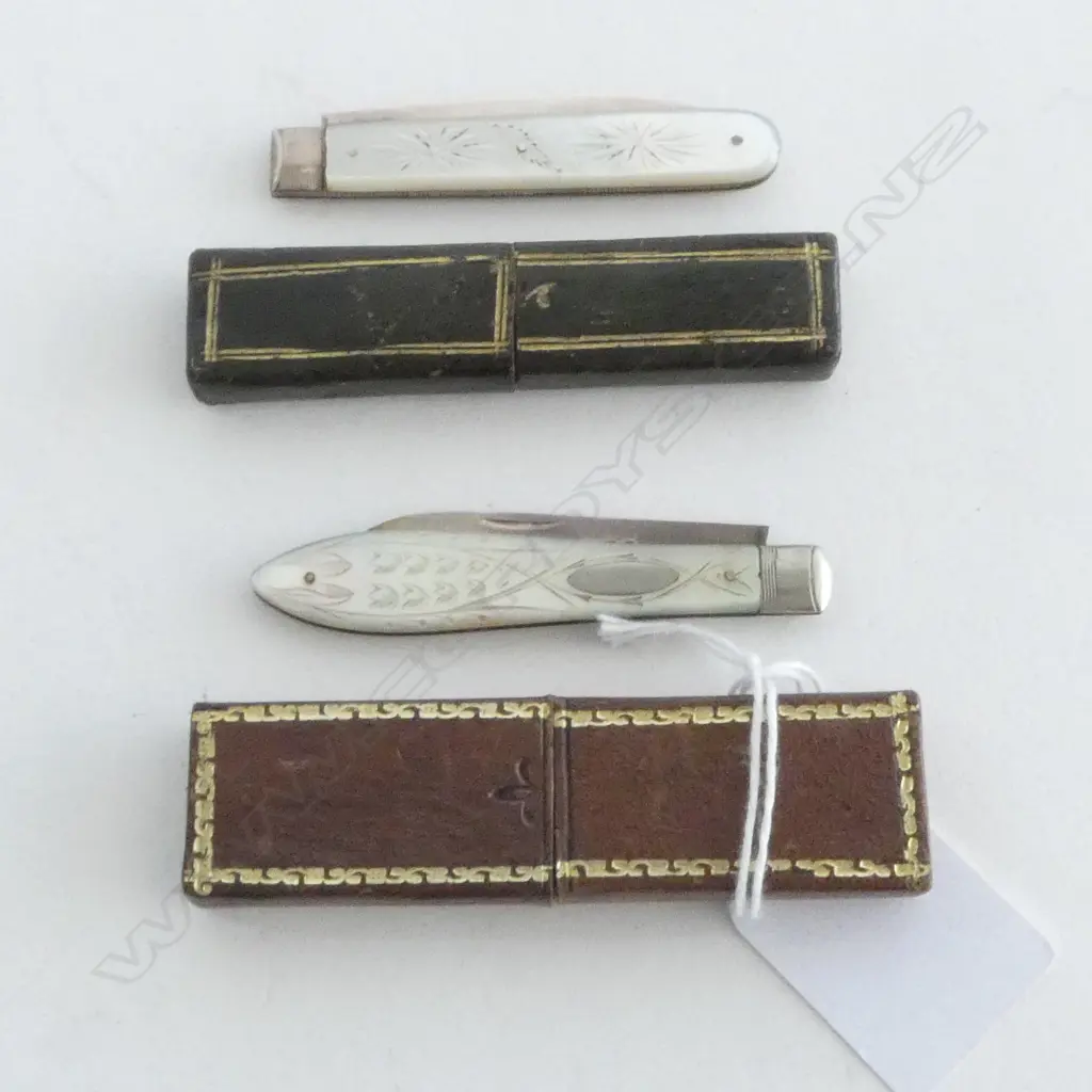 2 STG SILVER POCKET KNIVES w. ORIGINAL CASE; SHEFFIELD 1839 & SHEFFIELD 1879? Image 1++