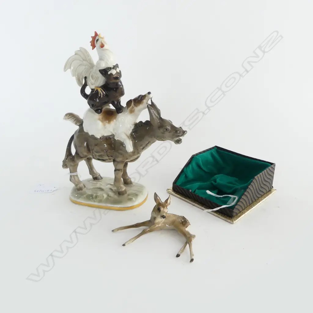 HUTSCHENREUTHER 4 ANIMAL ORN H200MM & BOXED BABY DEER Image 1++