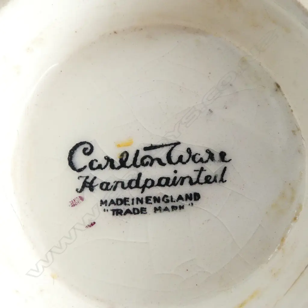 CARLTON WARE SMALL BOWL polychrome enamelled & gilded birds & butterflies Dia.100mm Image 1++