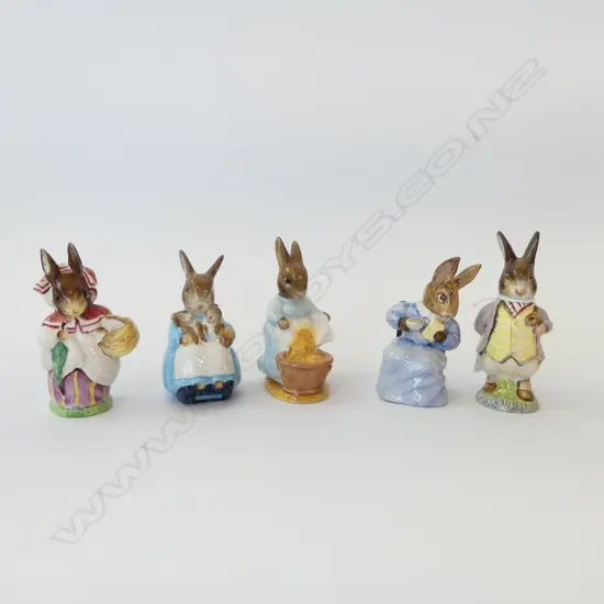 5 BESWICK BEATRIX POTTER BUNNY RABBITS H.110mm