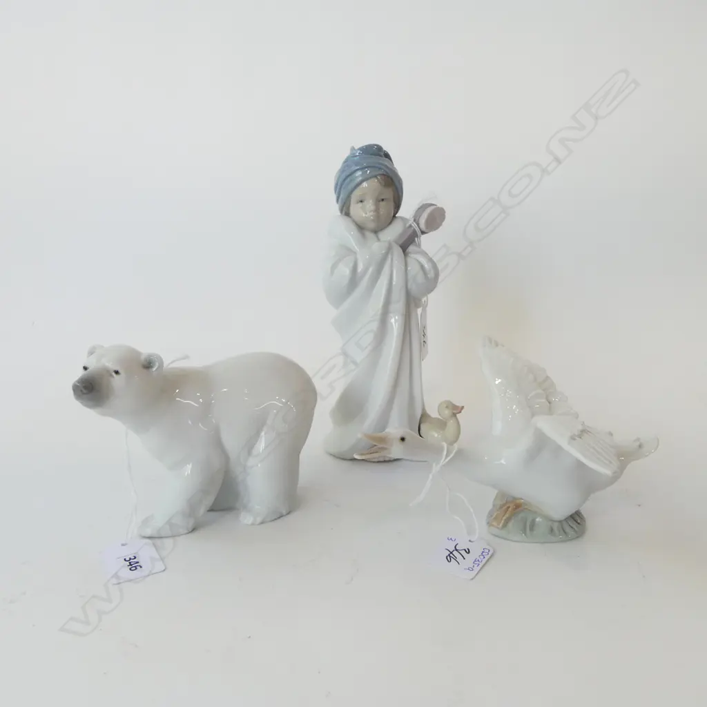 LLADRO POLAR BEAR, GOOSE & CHILD H.190mm Image 1++