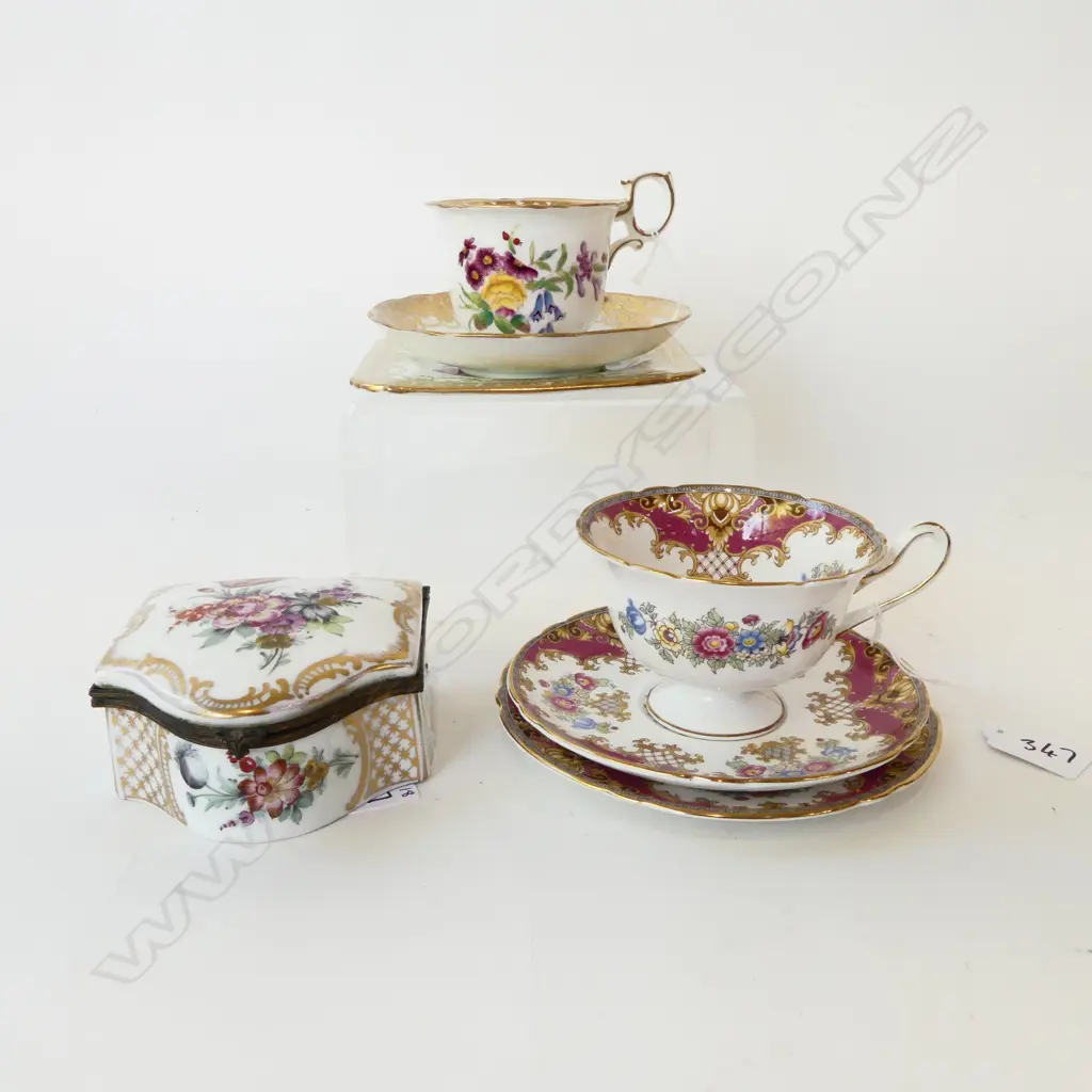 SHELLY CHINA TRIO HAMMERSLY TRIO & MIESSON LIDDED BOX L100MM Image 1++
