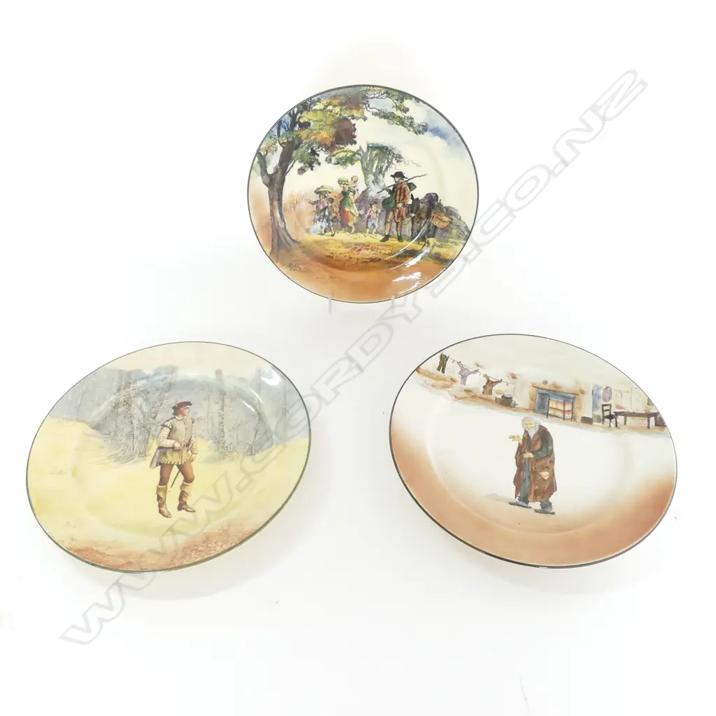 3 ROYAL DOULTON PLATES Dia.265mm; 'ORLANDO', 'FAGIN' & 'THE GYPSIES' Image 1++