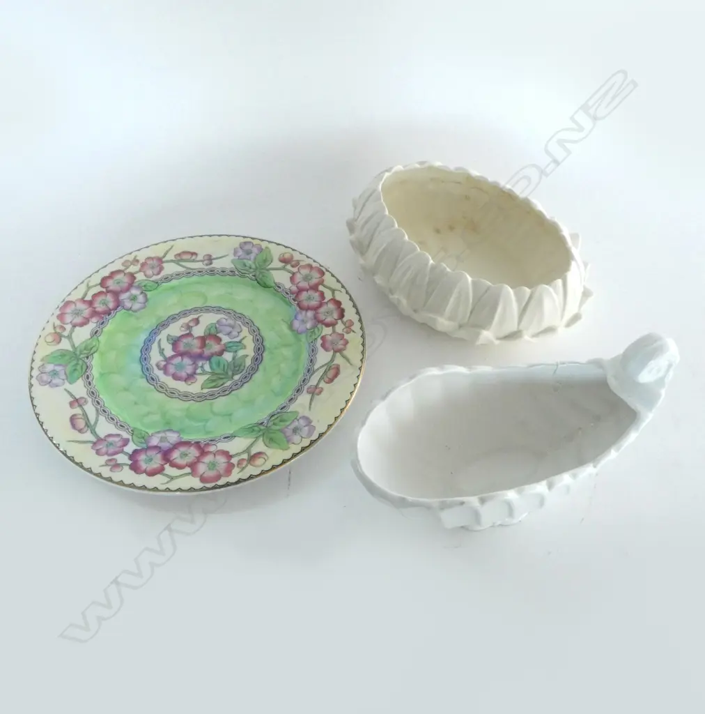 MAILING 'MAY BLOOM' DISPLAY PLATE W285mm AND 2 SPODE BOWLS Image 1++