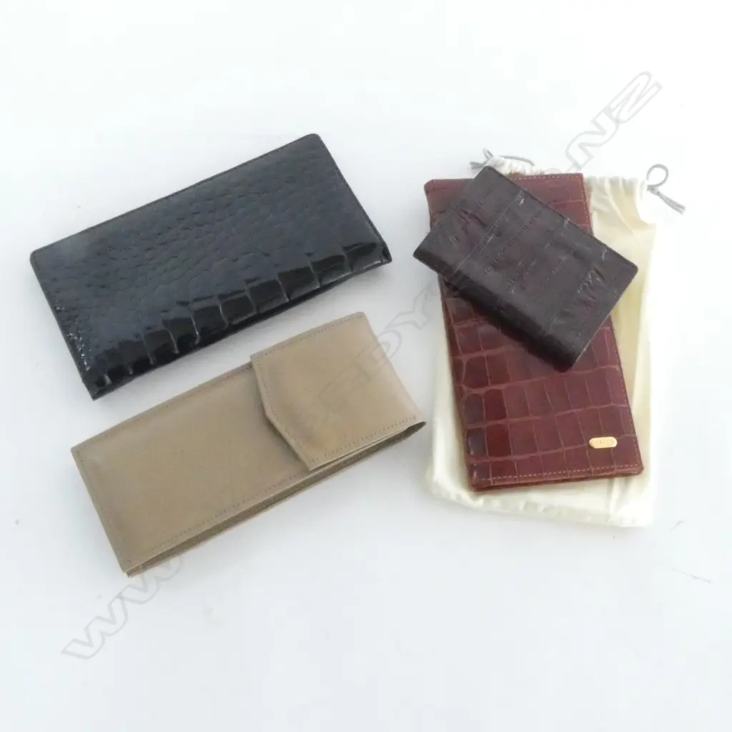 BALLY LEATHER CROCODILE WALLET + 3 OTHER LEATHER CASES Image 1++
