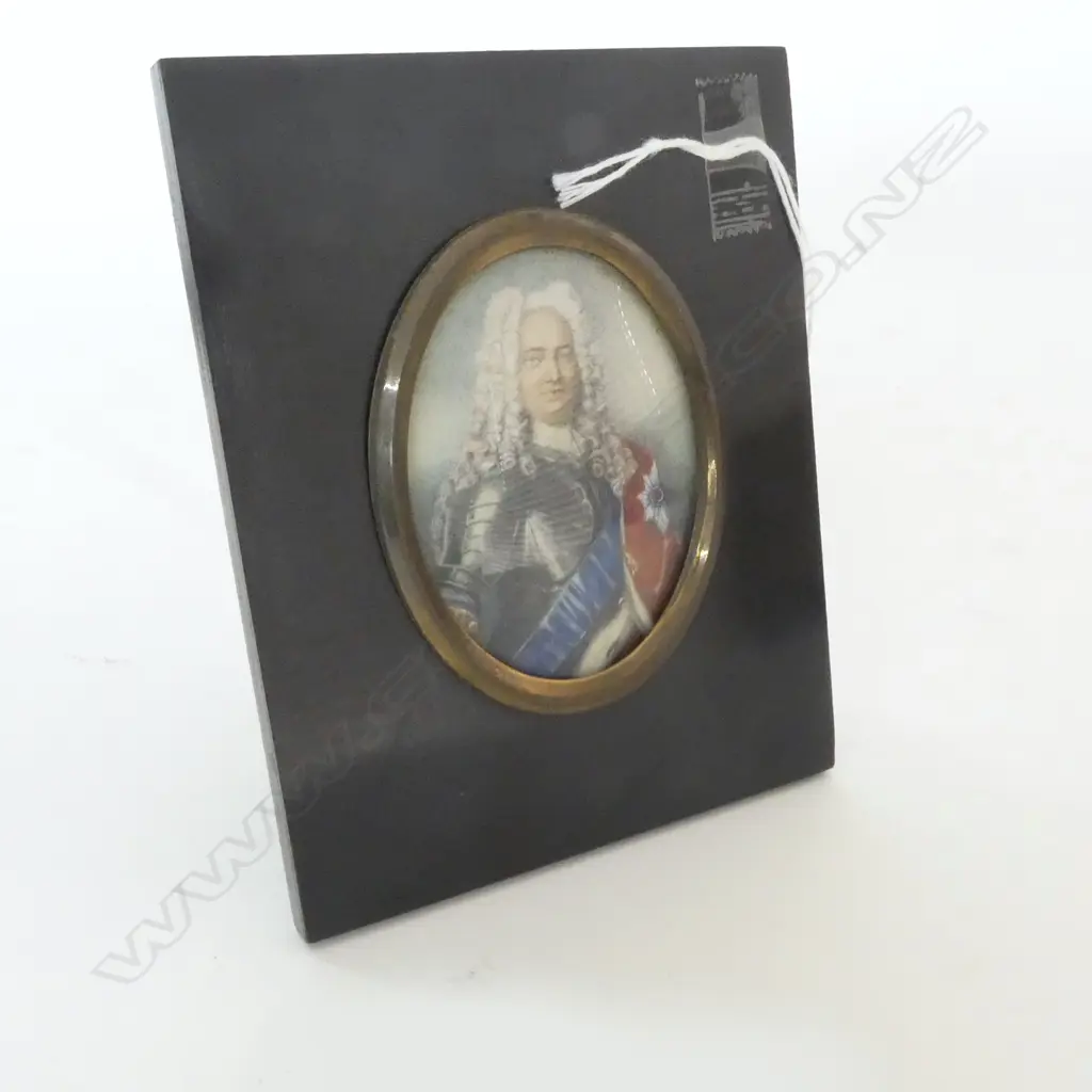 SIGNED MINIATURE; WIGGED GENT IN ARMOUR Image 1++