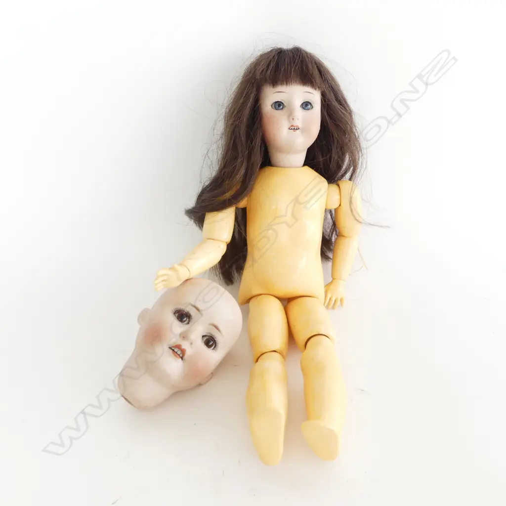 ANTIQUE GERMAN DOLL + HEAD (REPAIRED) BOTH SLEEPY EYE Image 1++