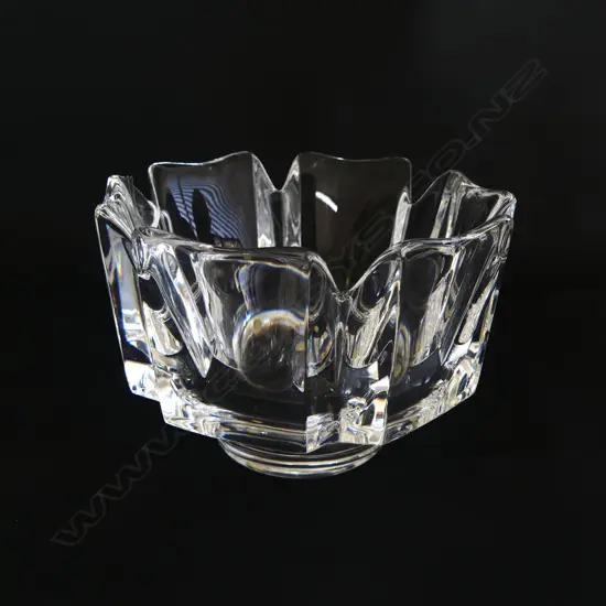 ORREFORS CRYSTAL BOWL SIGNED W115 X H 85 mm