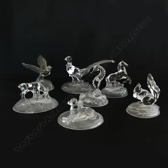 7 FRENCH CRISTAL D’ARQUES ANIMALS H.150mm