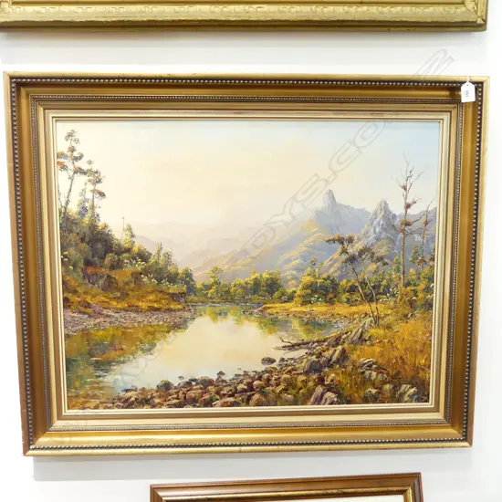 RICHARD W. PONDER 'DUSK COROMANDEL' OIL ON BOARD '78 580x750mm