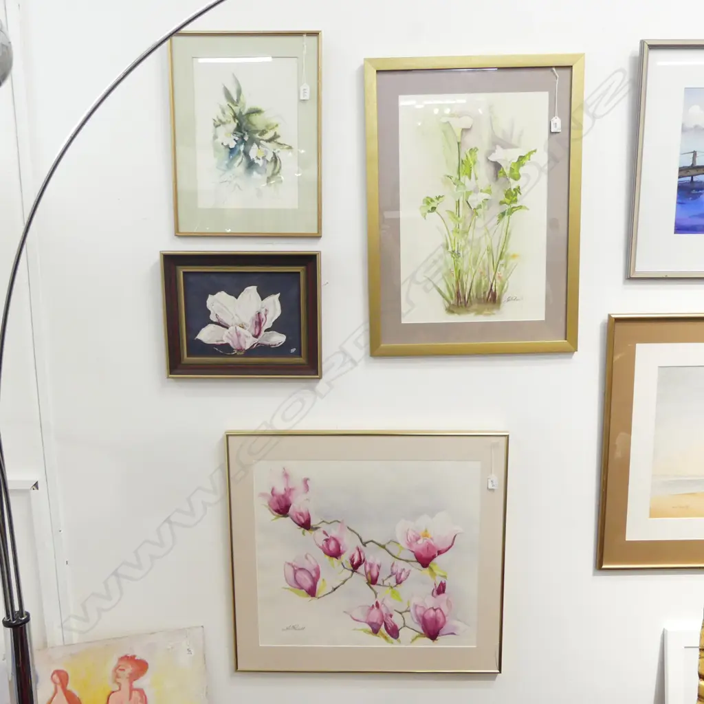 4 J. W. POWELL FLORAL WCs; MAGNOLIA 530x590mm, 3 OTHER Image 1++