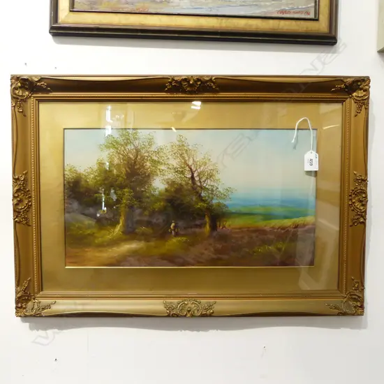 ANTIQUE OIL PAINTING RURAL SCENE W 630 X H 420 mm INCL FRAME