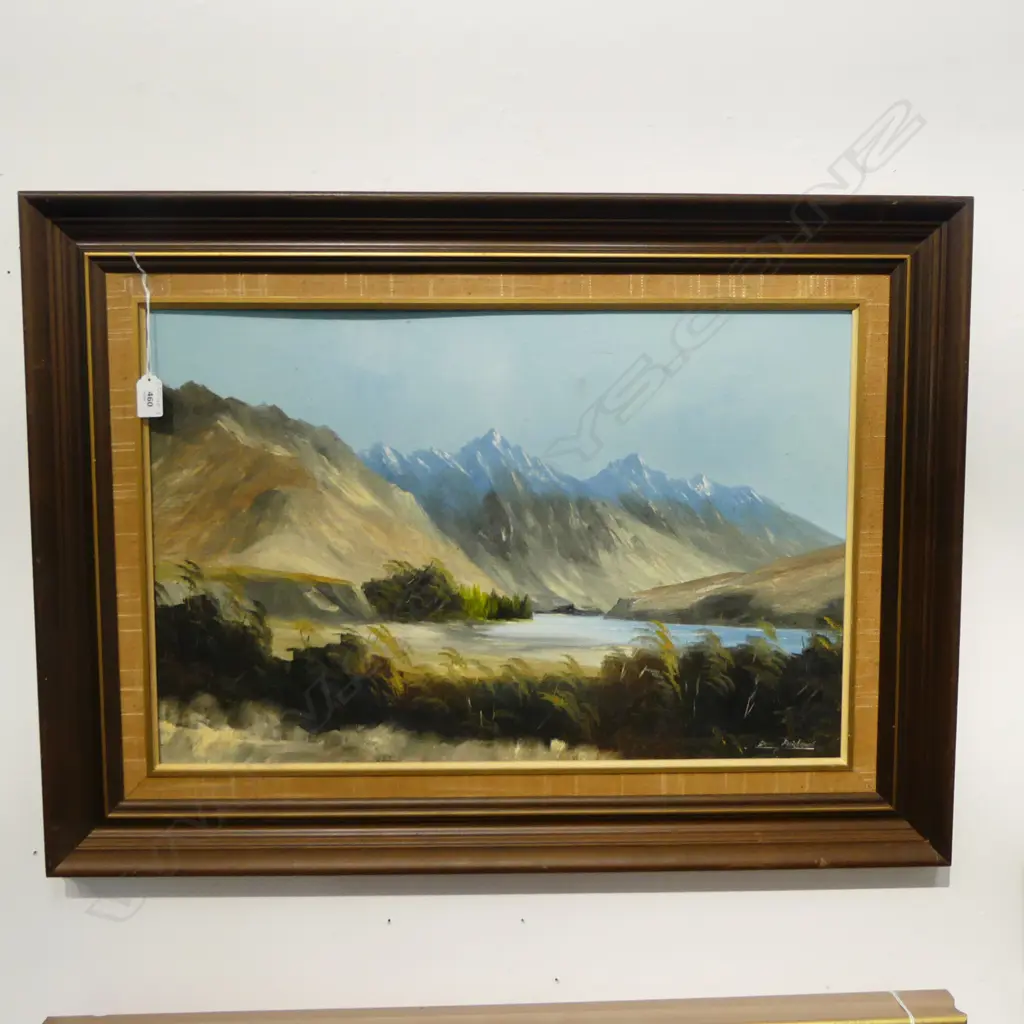 DAN PARLANE, SHOTOVER RIVER NEAR QUEENSTOWN, OIL ON BOARD, SIGNED & DATED '90 390x600mm Image 1++