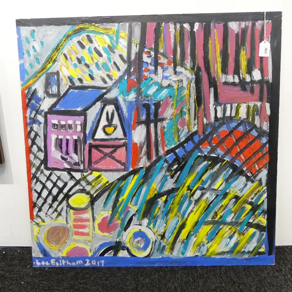 LEE FELTHAM, LANDSCAPE, ACRYLIC ON BOARD, SIGNED 2017, 600 x 600MM, provenance below Image 1++