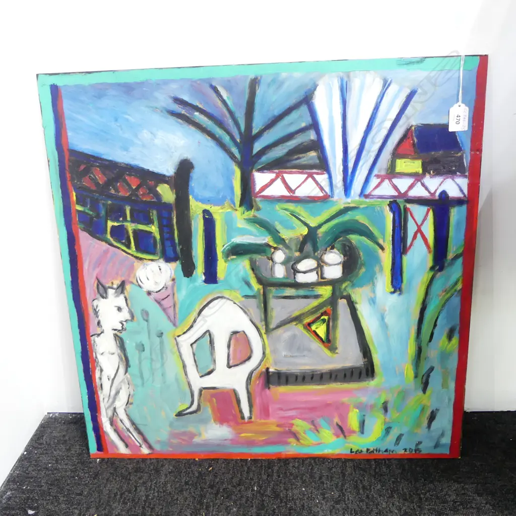 LEE FELTHAM, PAN ESCAPING, ACRYLIC ON BOARD, SIGNED, 600 x 600MM, provenance below Image 1++
