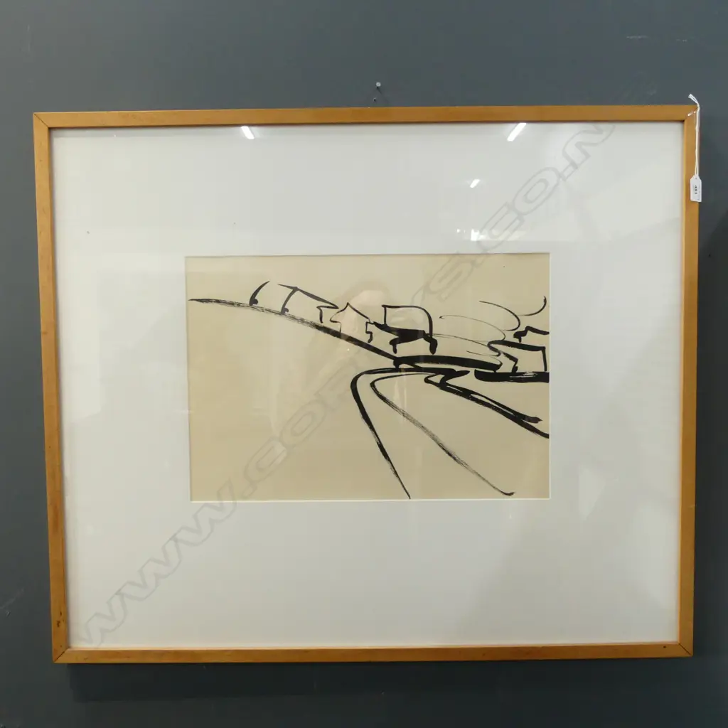 RHONDDA GREIG 'GOJO RIVER, KYOTO' INK & BRUSH 1983 345x510mm Image 1++