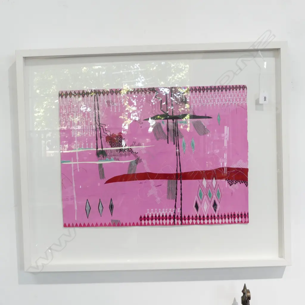 ASH BAILEY 'OFFERING I' INK & ACRYLIC ON PAPER 440x560mm Image 1++