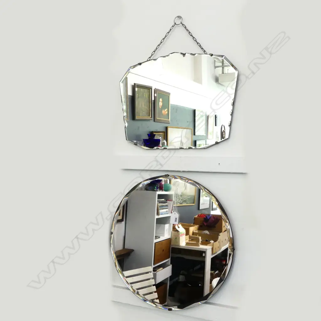 2 VINTAGE MIRRORS; LARGEST Dia.410mm Image 1++