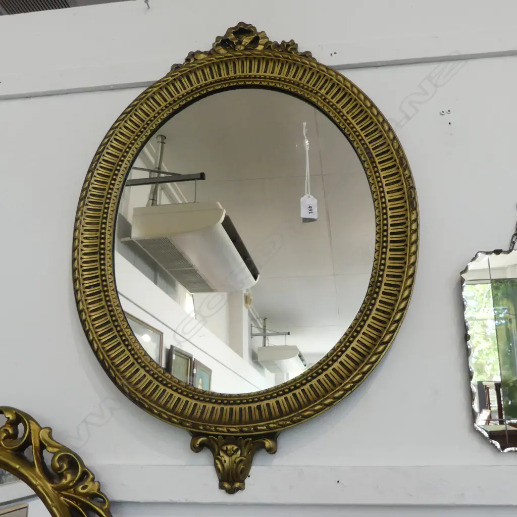 OVAL GILT FRAMED MIRROR 720x500mm Image 1++