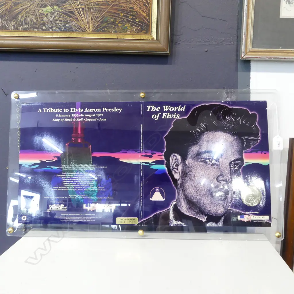 FRAMED A TRIBUTE TO ELVIS LIMITED EDITION H380 L700MM Image 1++