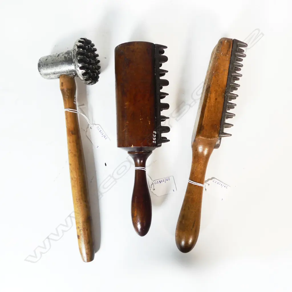 2159/2553/2663 3 VINTAGE HAND HELD MEAT TENDERIZERS L310 LONGEST Image 1++