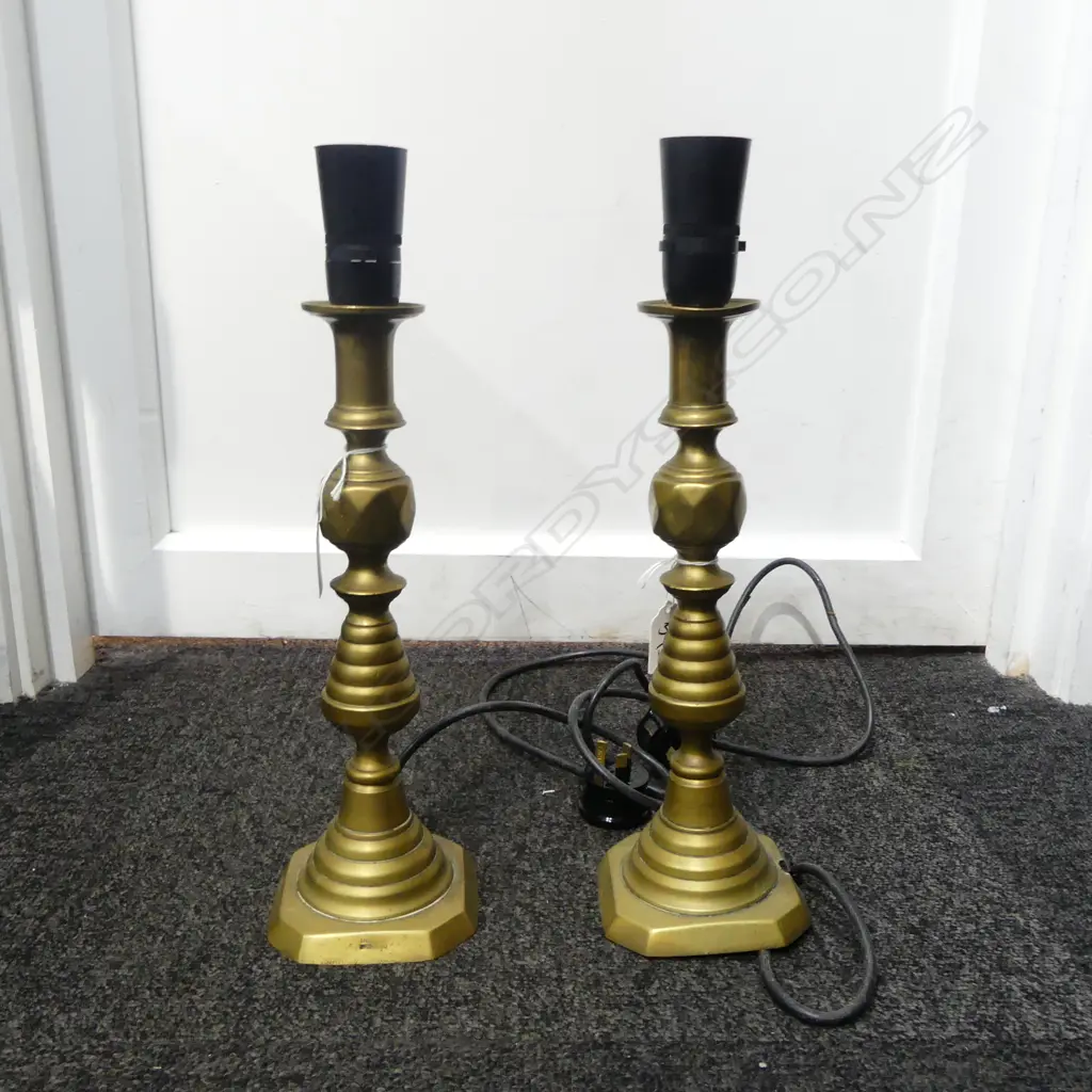 2 BRASS TABLE LAMPS H.370mm Image 1++