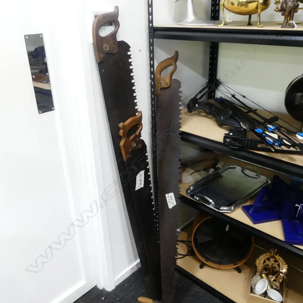3 VINTAGE CROSS CUT SAWS Image 1++