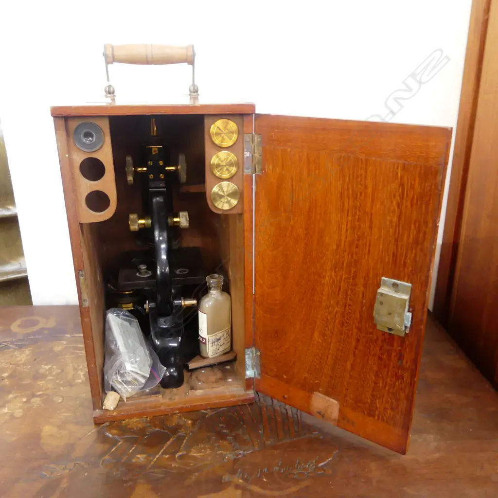 c.1900 BOXED WATSON & CO LONDON QUALITY MICROSCOPE H (BOX) 340mm  Image 1++
