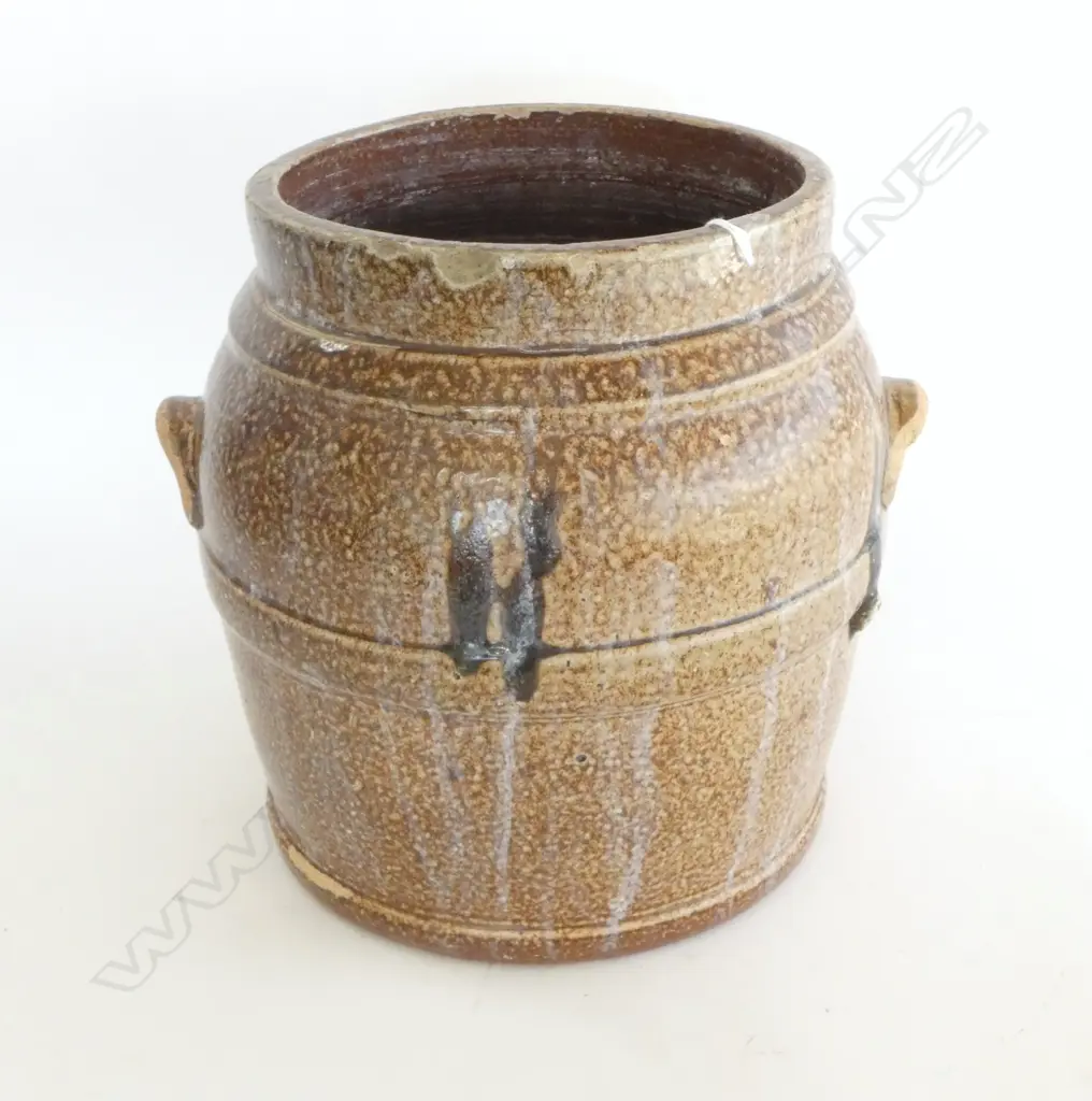 SALT GLAZED CROCK H.320mm chips Image 1++