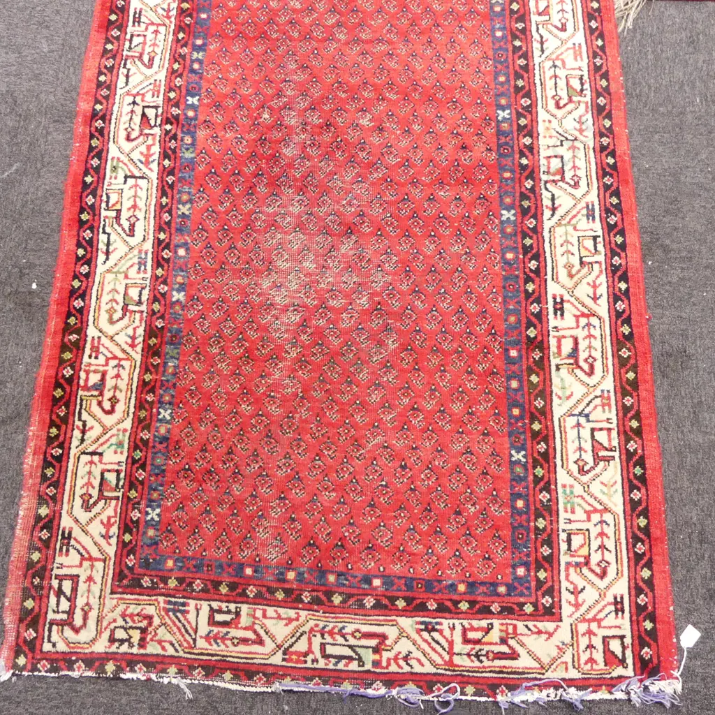 HAND KNOTTED WOOL PILE RUG RUNNER  4600x1150mm (Slight wear) Image 1++