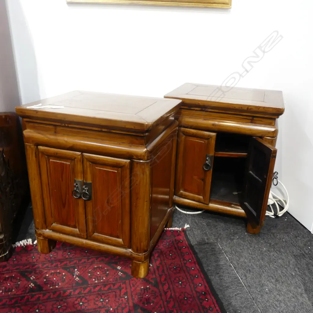 2 PR +1 CHINESE BEDSIDE TABLES/CABINETS (PR 480x380x550mm) Image 1++