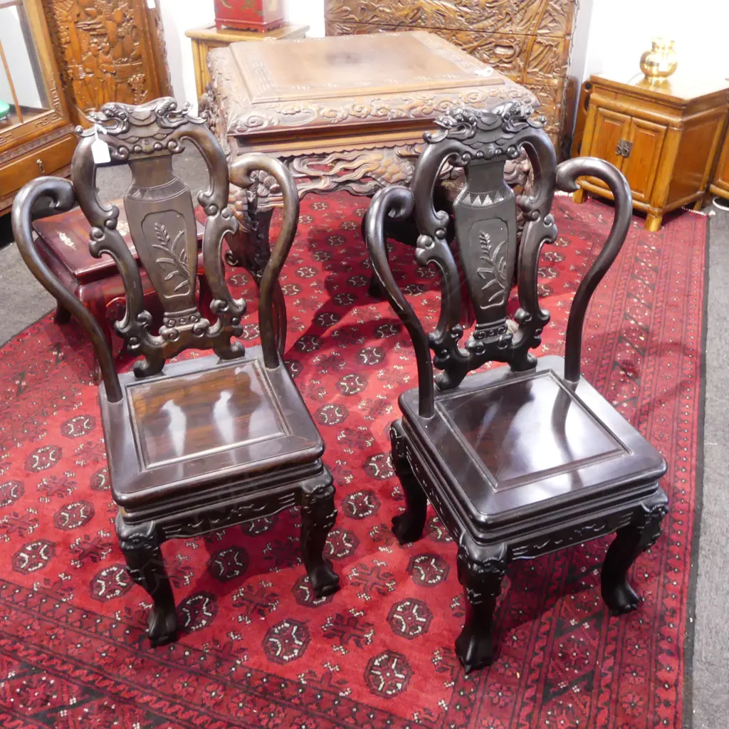 PR HEAVY ORIENTAL ROSEWOOD CHAIRS Image 1++