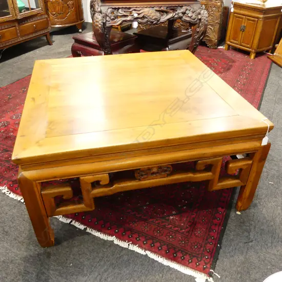CHINESE CARVED LOW TABLE 900x900x460mm