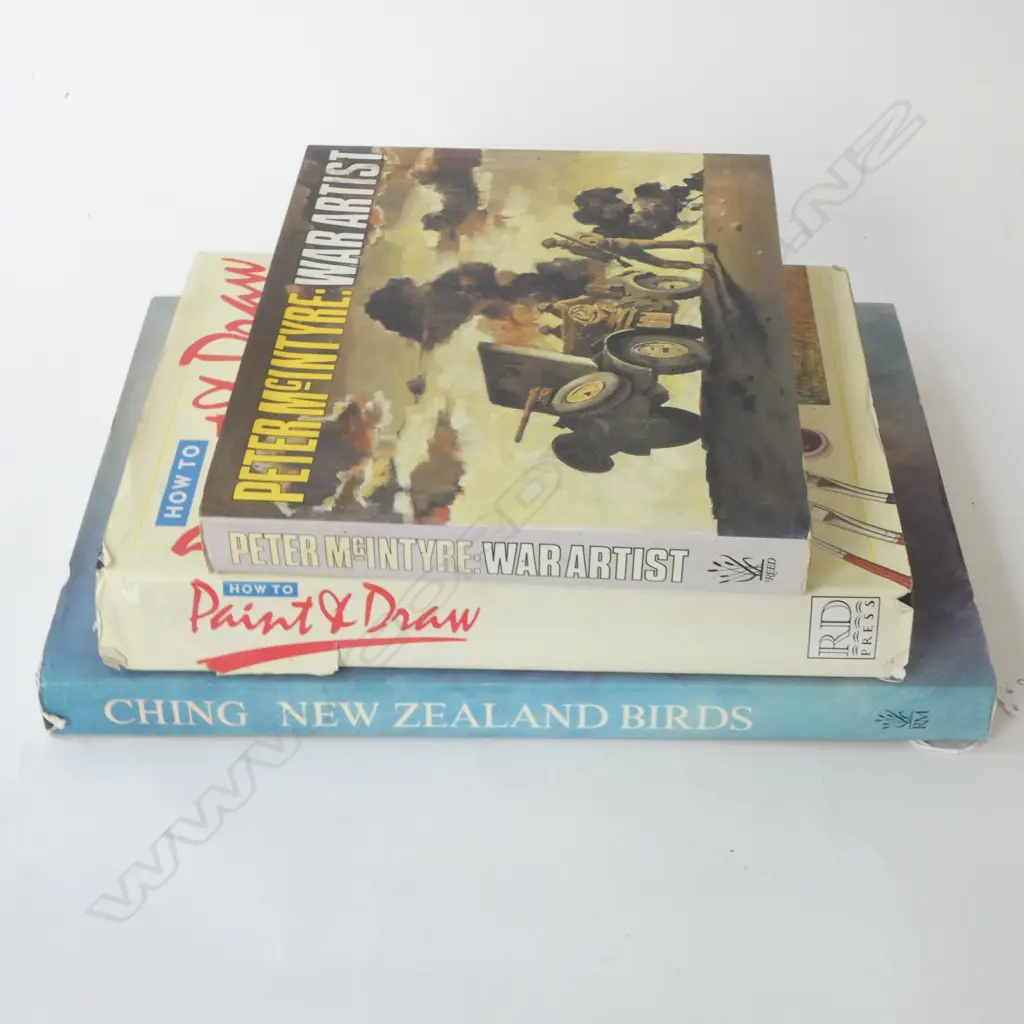 PETER MCINTYRE; WAR ARTIST, CHING: NEW ZEALAND BIRDS & OTHER BOOK Image 1++