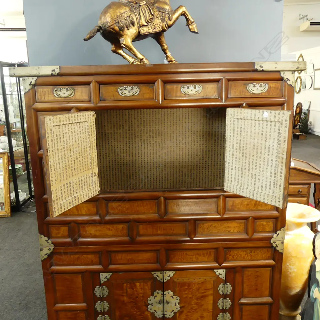 ORIENTAL (KOREAN?) 2 PART CHEST ON CHEST 1040x440x1540mm Image 1++