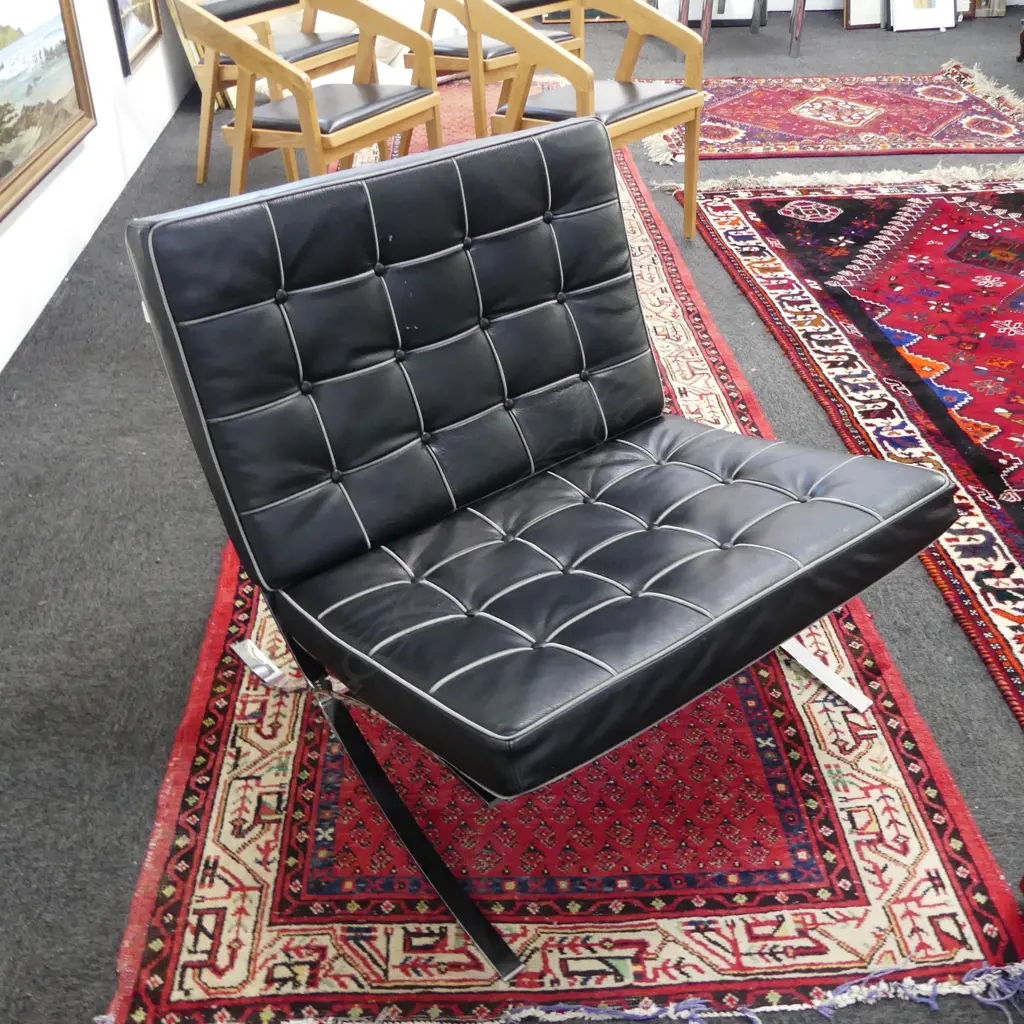 BLACK VINYL BARCELONA CHAIR 800x780x790mm Image 1++