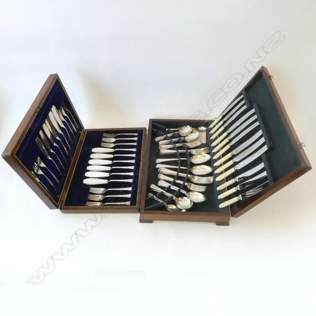 OAK  BOXED PLATED FISH SET WITH BOXED CUTLERY SET  Image 1++