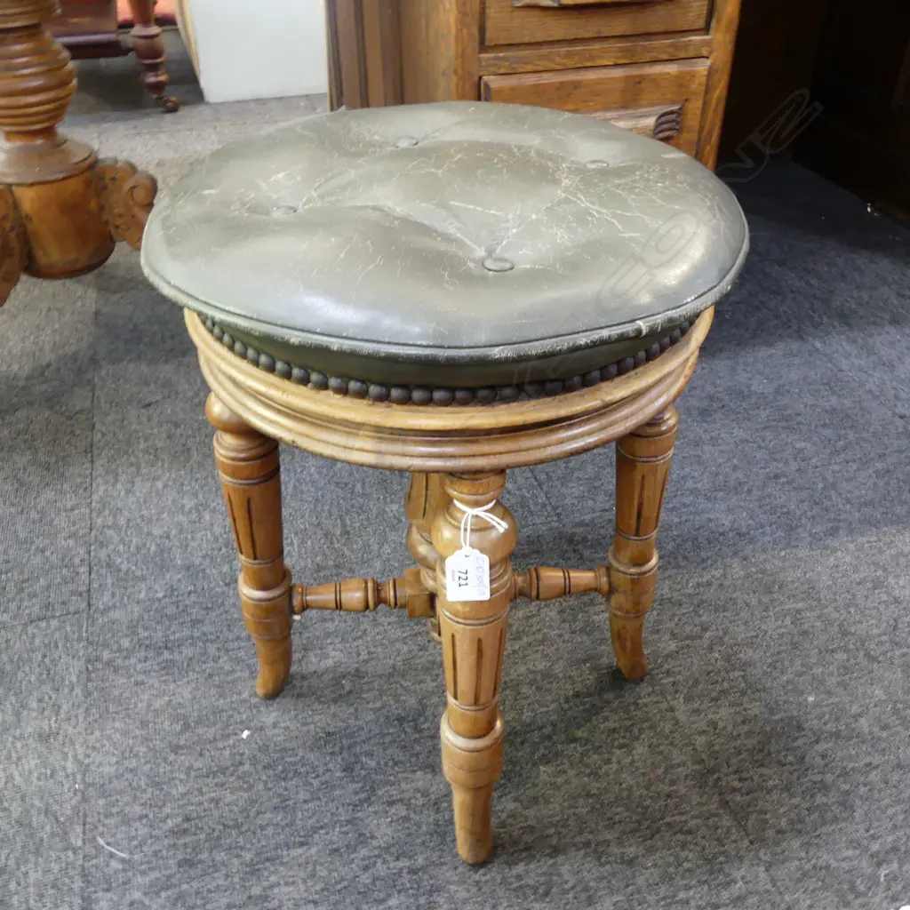 ANTIQUE PIANO STOOL H.470mm Image 1++