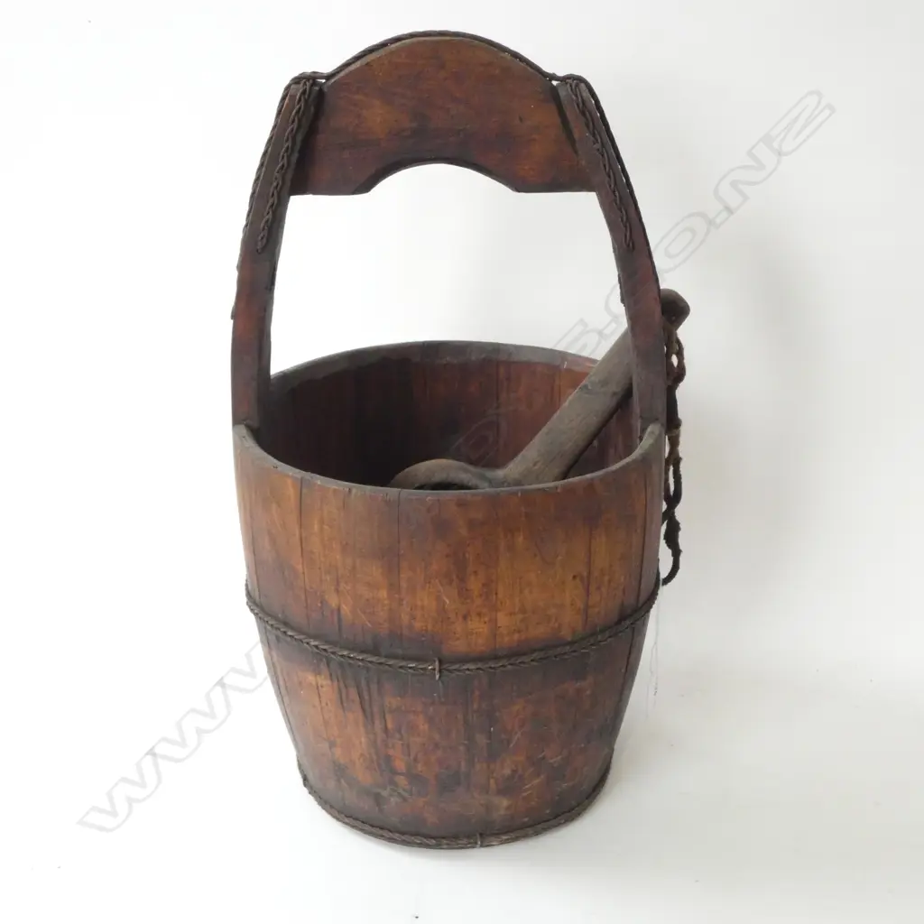 WOODEN BUCKET H.580mm & SCOOP Image 1++