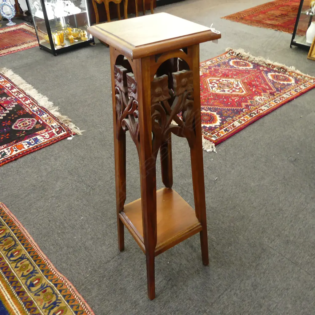 MAHOGANY PLANT STAND H.1120mm Image 1++