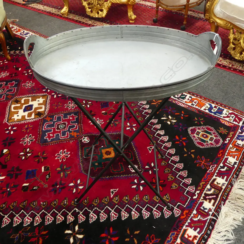 METAL OVAL TRAY TABLE 605x400x795mm Image 1++
