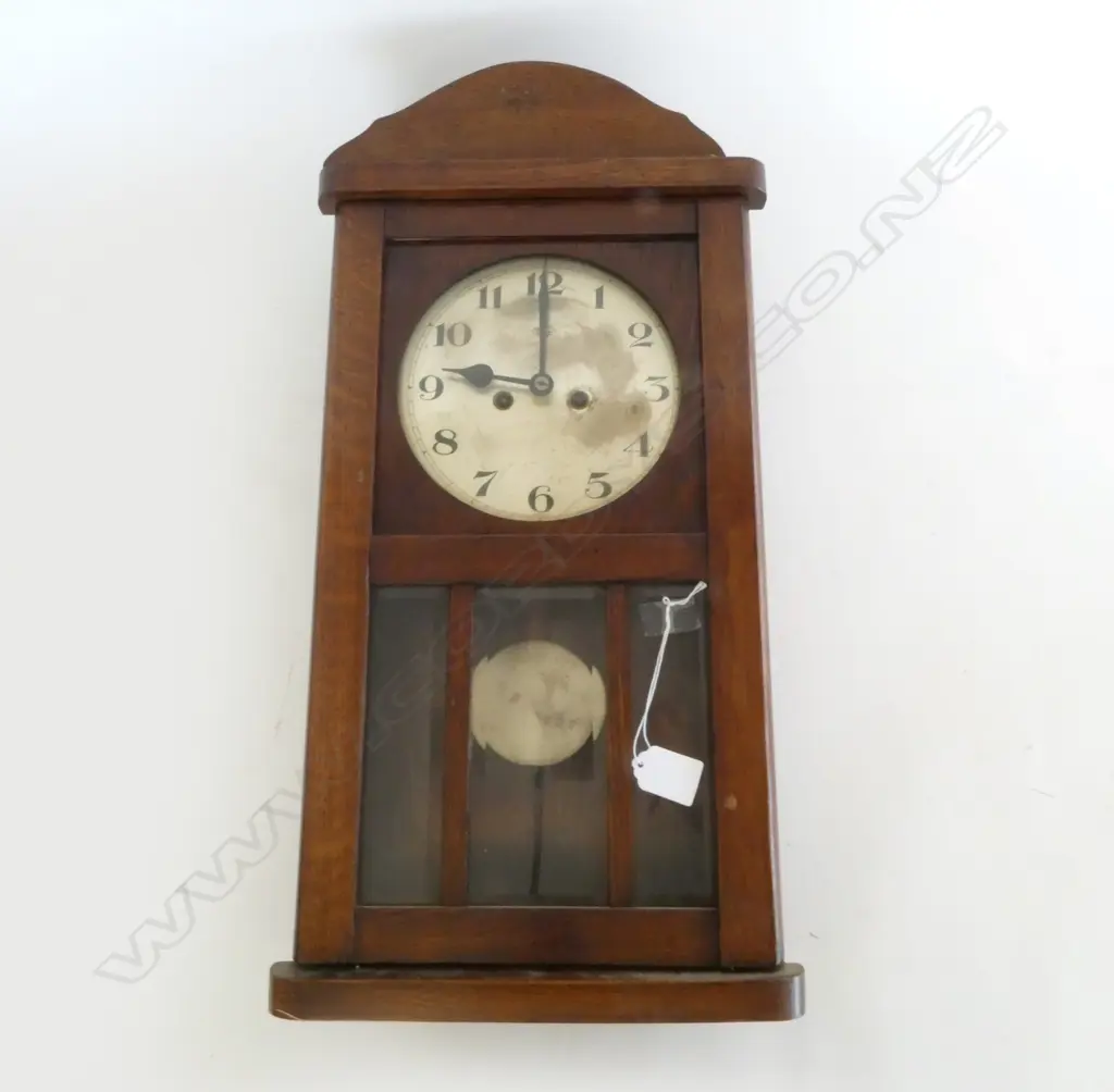 GERMAN VINTAGE OAK CASED WALL CLOCK H550MM Image 1++