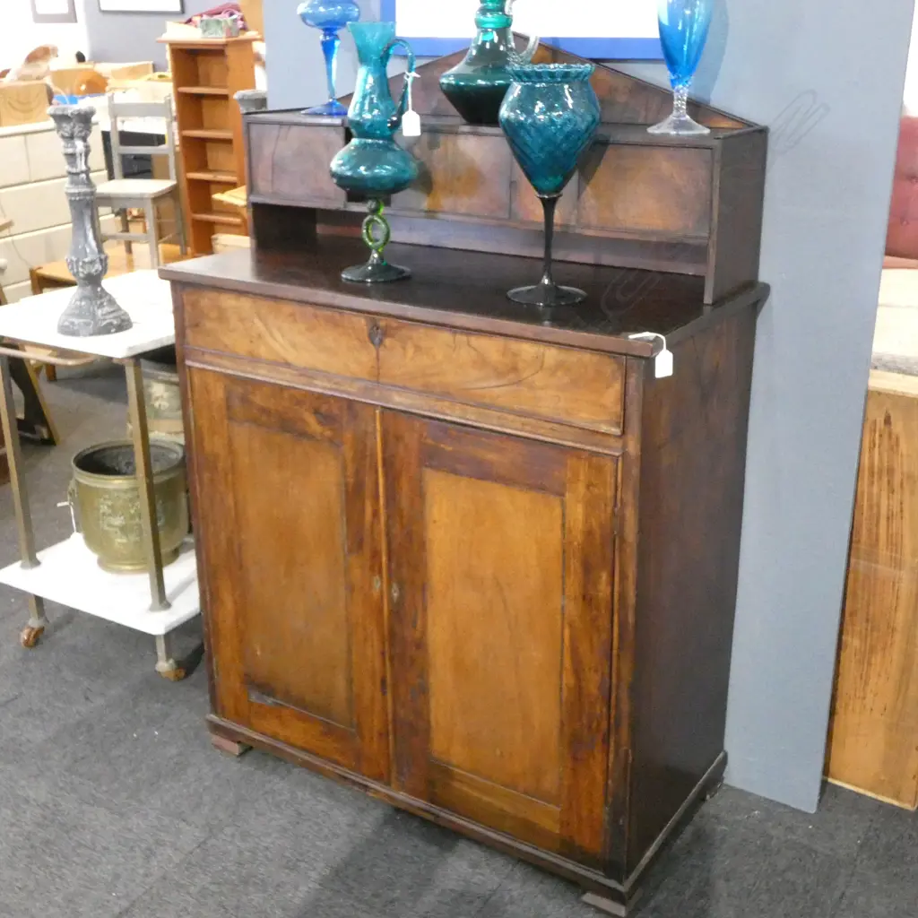 REGENCY PERIOD ARCHITECTURAL TEMPLE TOP  CHIFFONIER, MAHOGANY WITH SLIDING COMPARTMENT TO THE YPPER SECTION, COULD USE Image 1++