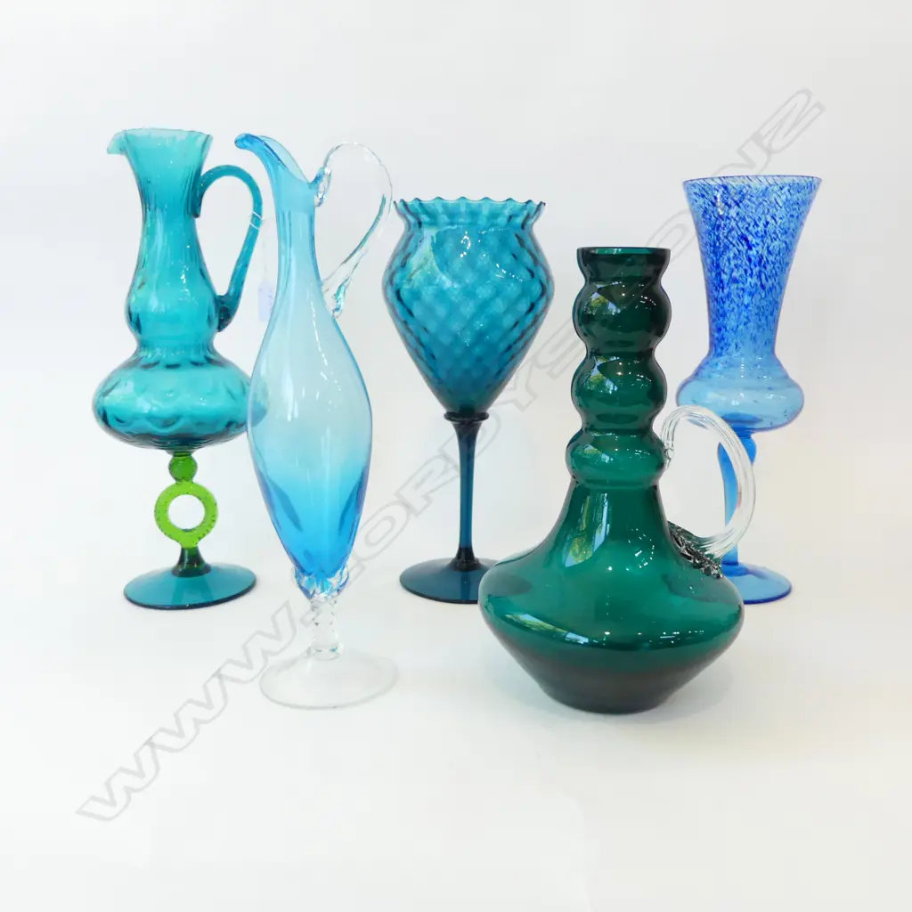 5 PCES BLUE / GREEN MURANO GLASS H.400mm Image 1++