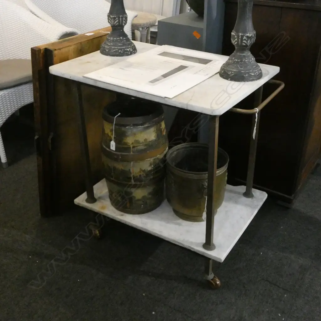 2 TIER MARBLE TROLLEY 780x500x770mm Image 1++