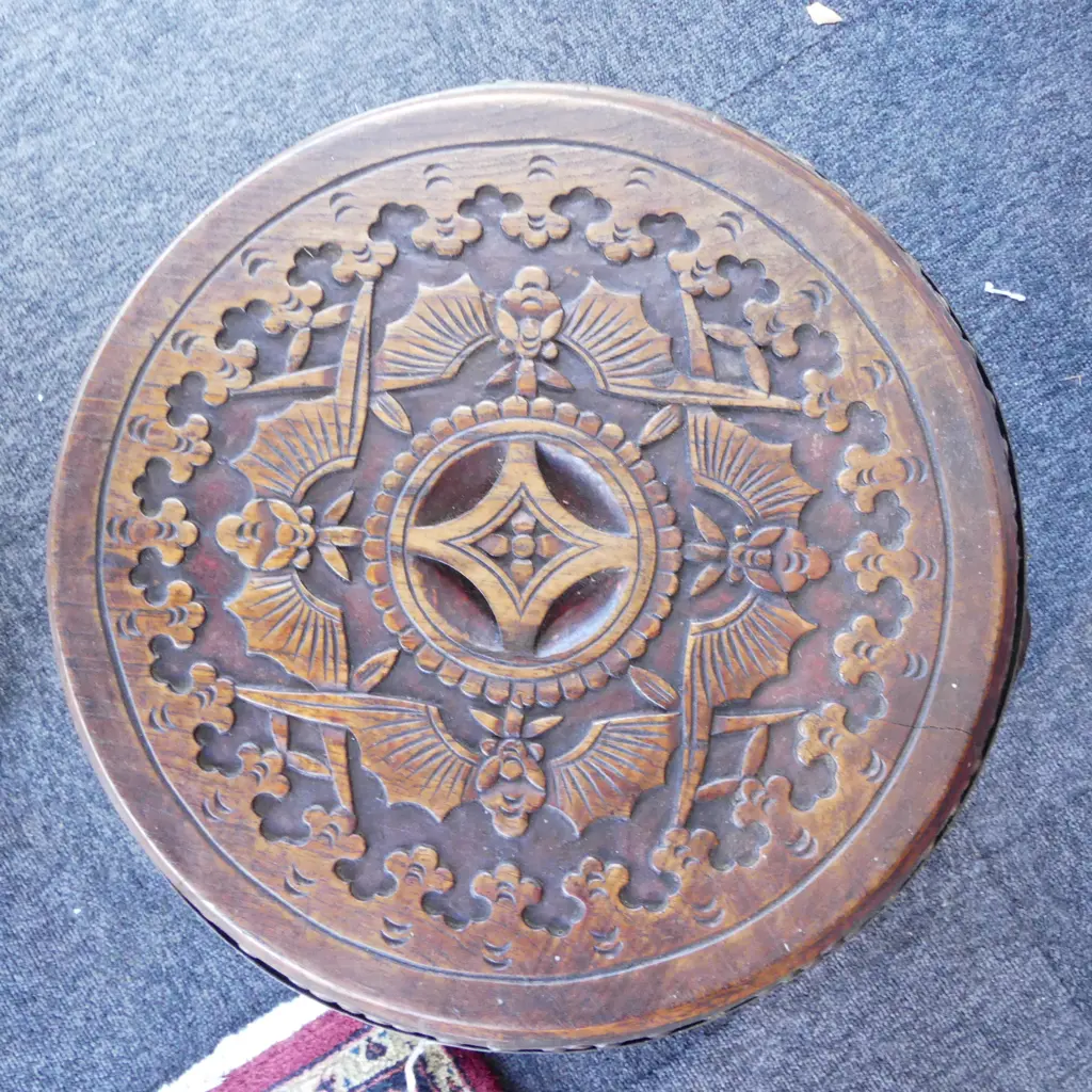VINTAGE ORIENTAL LIDDED WOODEN BARREL H.390mm Image 1++