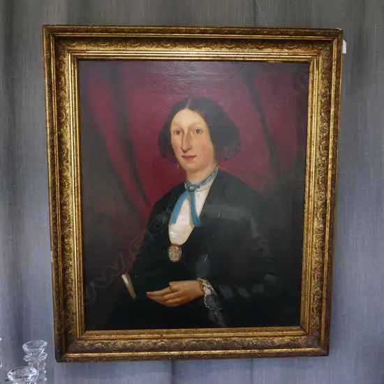 VICTORIAN PORTRAIT OF A WOMAN, OIL ON CANVAS 750x620mm
