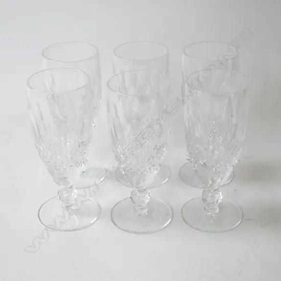 6 WATERFORD COLLEEN PAT. CHAMPAGNE FLUTES H.155mm