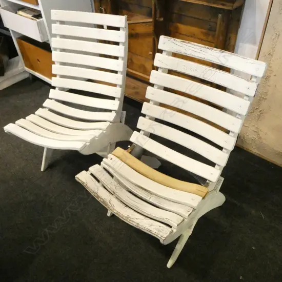 PR WHITE PAINTED WOODEN GARDEN CHAIRS AF...