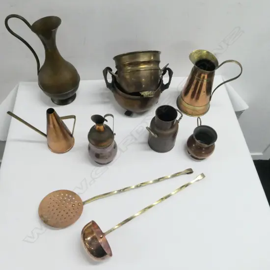 ASST COPPER & BRASS; JUGS, LADLE, etc